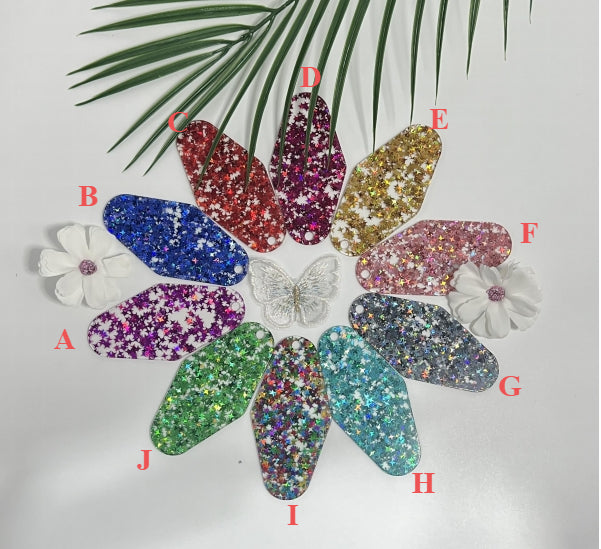 Wholesale 10pcs/pack Four-pointed Star Acrylic Hotel Keychain Can Be DIY Can Be Wrap